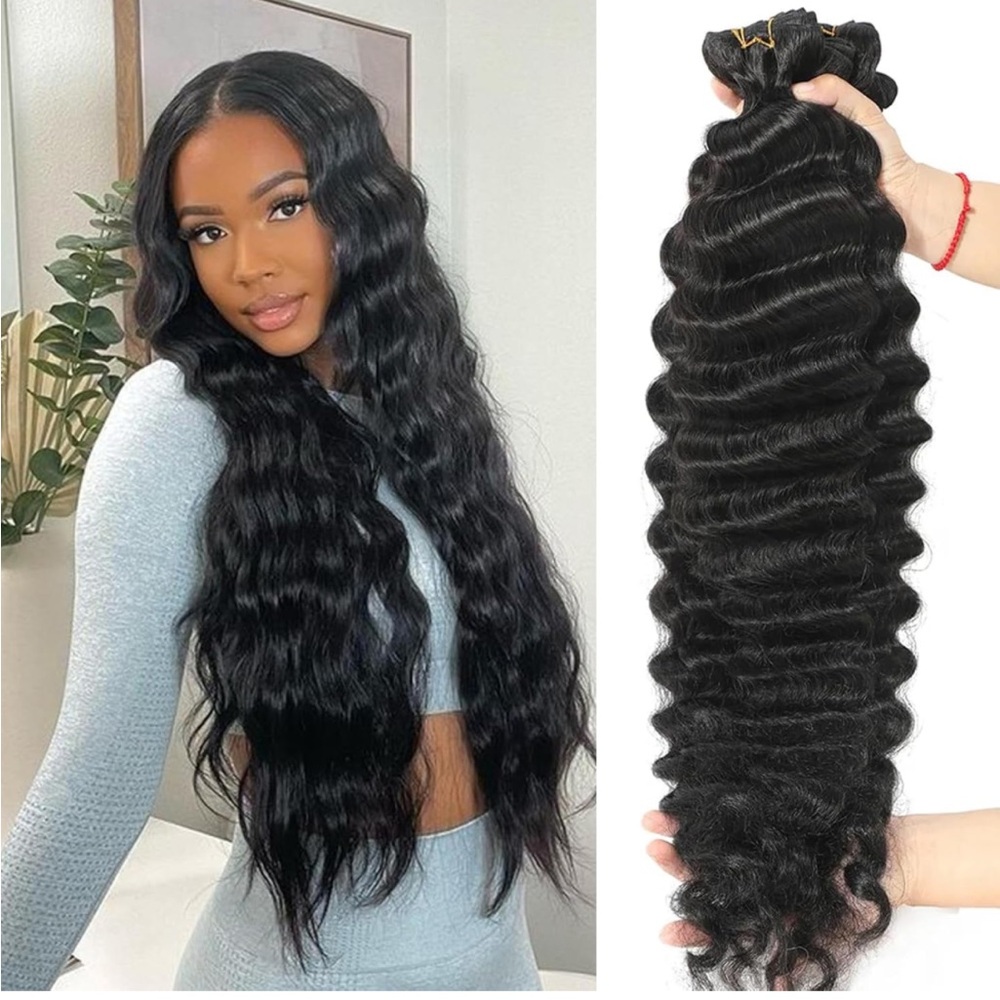 Pinjuoo Brazilian virgin human hair bundles 26, 28, 30inch.